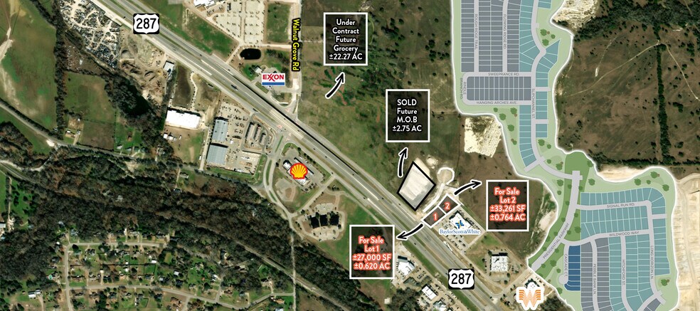 NEC US HWY 287 & FREEMAN LANE, Midlothian, TX à vendre - Aérien – Image 1 sur 3