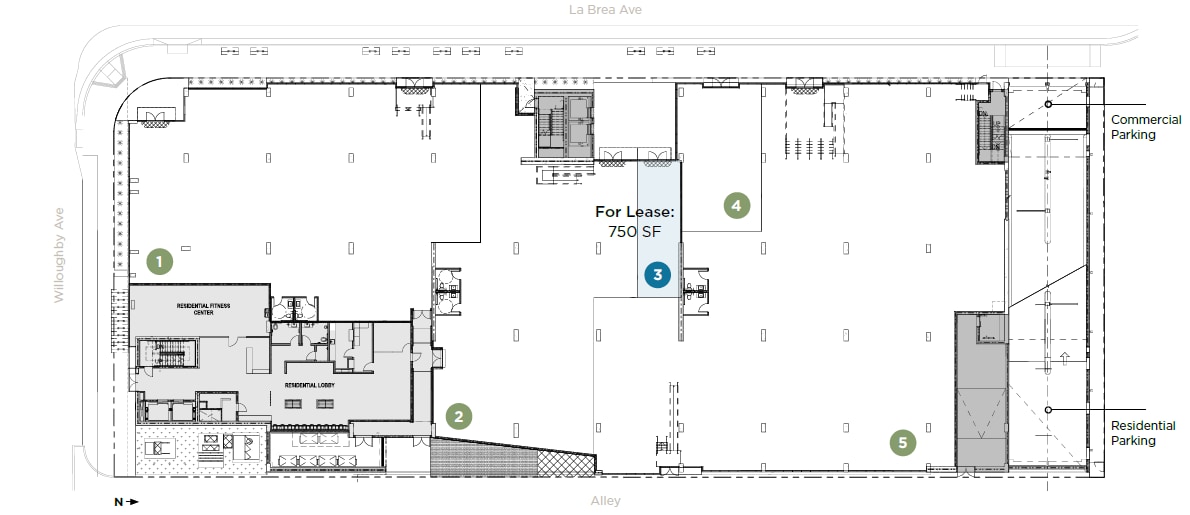 900 N La Brea Ave, West Hollywood, CA à louer Plan d’étage– Image 1 sur 10