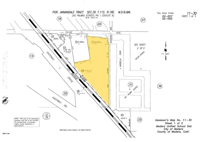 876 E Olive Ave, Madera, CA à louer - Plan cadastral – Image 3 sur 3