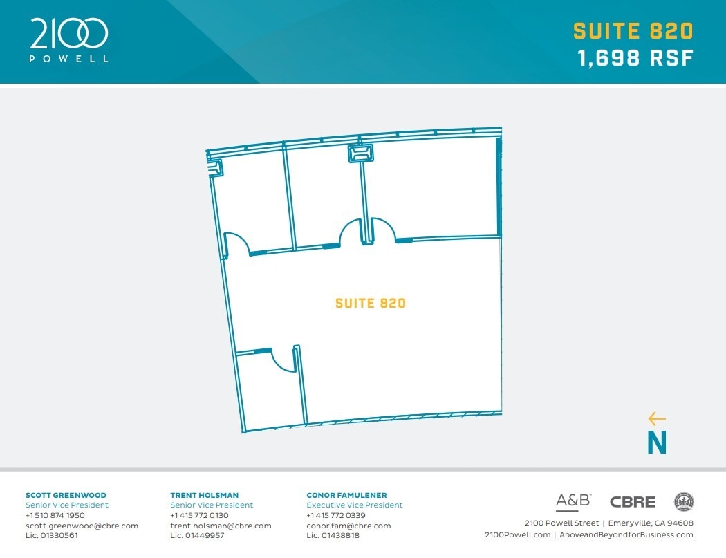 2100 Powell St, Emeryville, CA à louer Plan d’étage– Image 1 sur 1