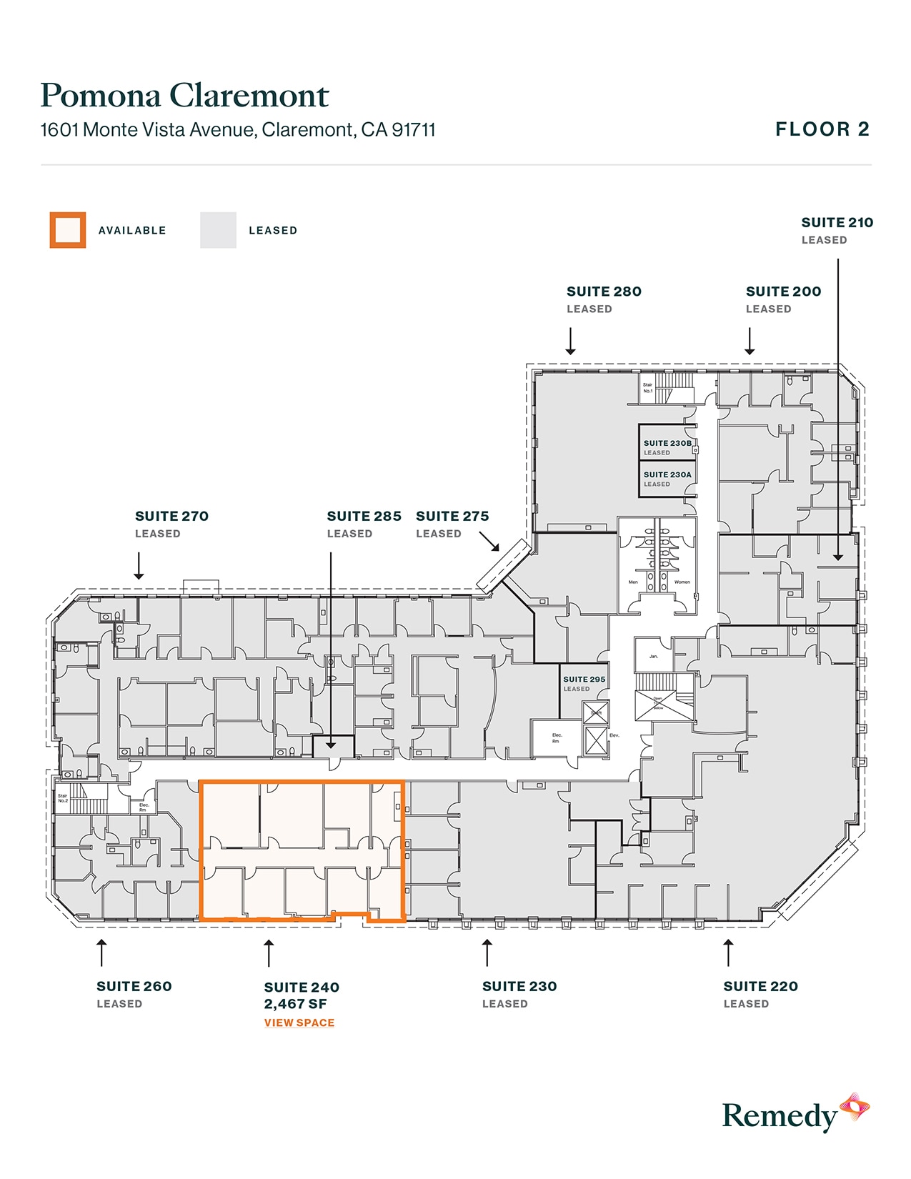 1601 Monte Vista Ave, Claremont, CA à louer Plan d’étage– Image 1 sur 1