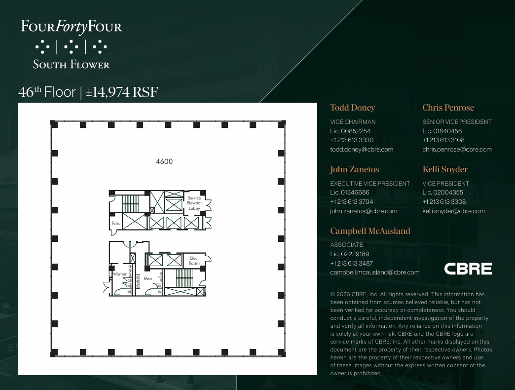 444 S Flower St, Los Angeles, CA à louer Plan d’étage– Image 1 sur 1