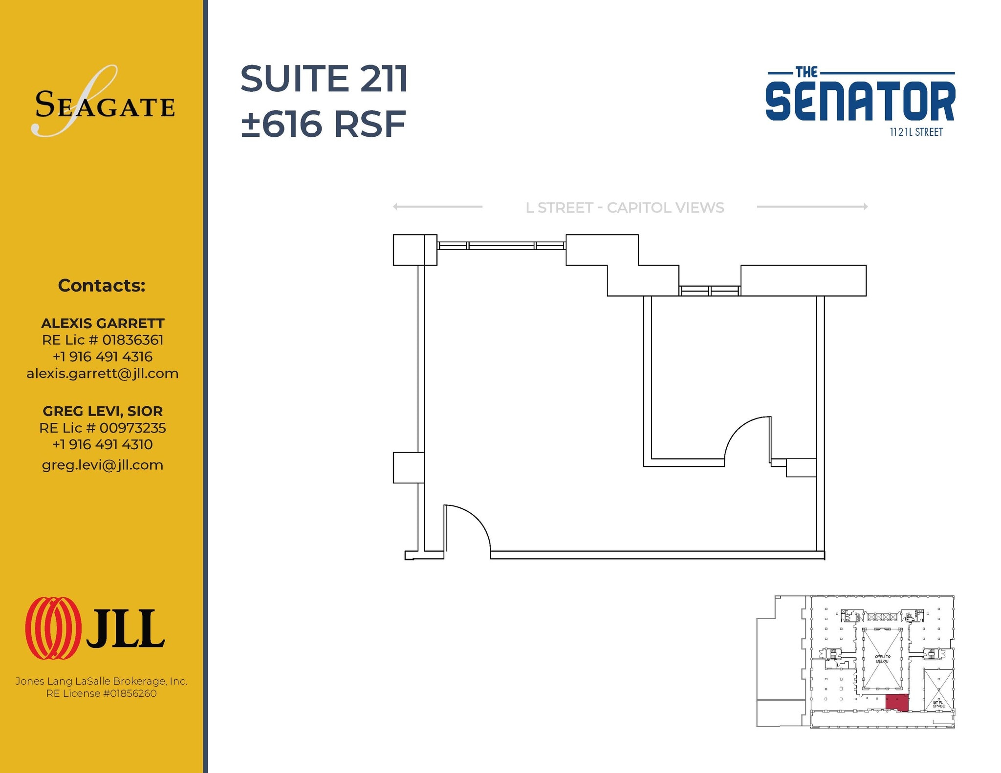 1121 L St, Sacramento, CA à louer Plan d’étage– Image 1 sur 1