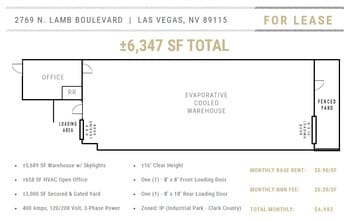 2769 N Lamb Blvd, Las Vegas, NV à louer Plan d’étage– Image 2 sur 4