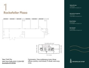 1 Rockefeller Plaza, New York, NY à louer Plan d’étage– Image 1 sur 1