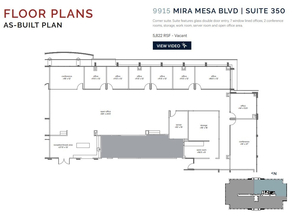 9915 Mira Mesa Blvd, San Diego, CA à louer Plan d’étage– Image 1 sur 2