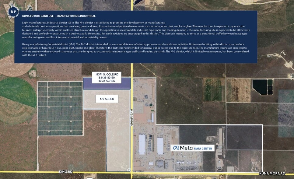 14371 S Cole Rd, Kuna, ID à vendre - Aérien – Image 2 sur 3