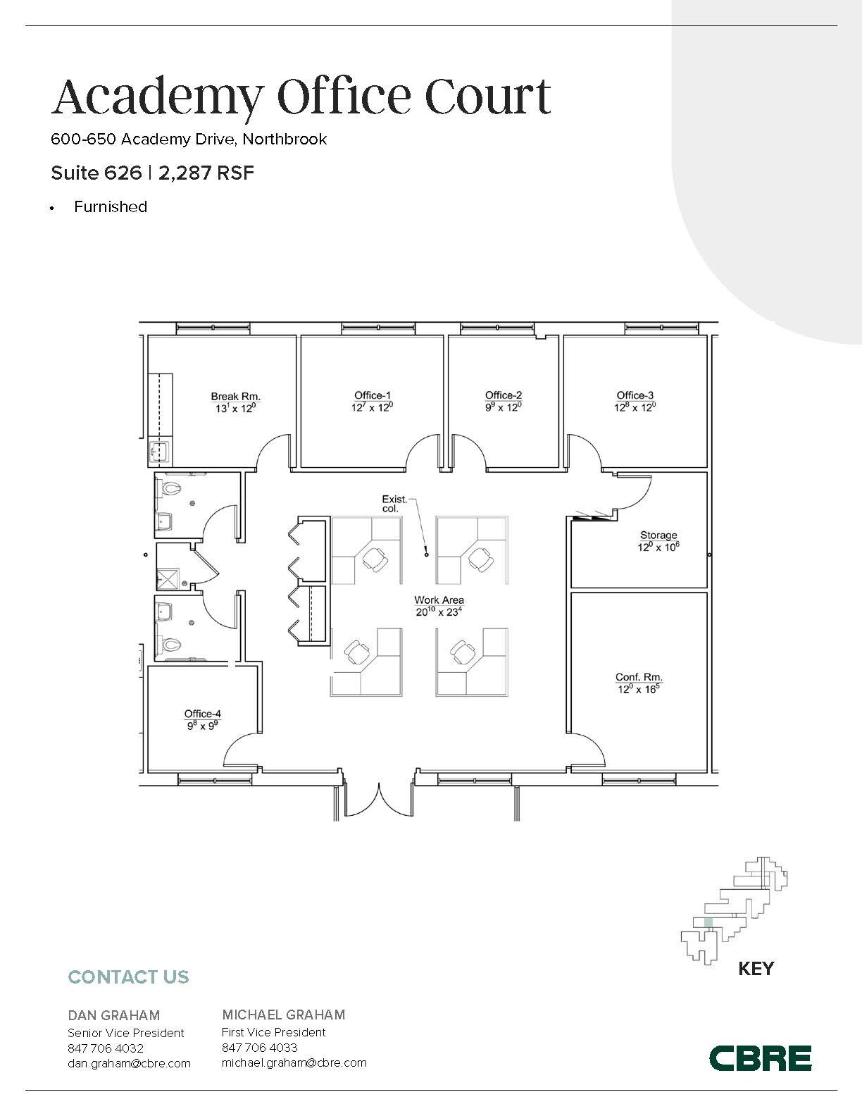 600-650 Academy Dr, Northbrook, IL à louer Plan d’étage– Image 1 sur 2