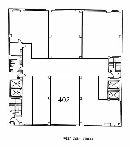 255 W 36th St, New York, NY à louer Plan d’étage– Image 1 sur 6