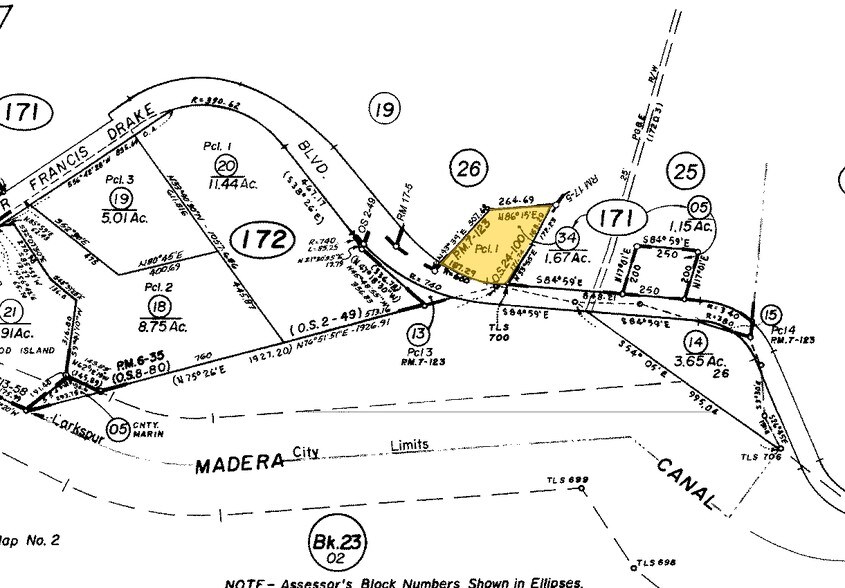 125 E Sir Francis Drake Blvd, Larkspur, CA à louer - Plan cadastral – Image 2 sur 8