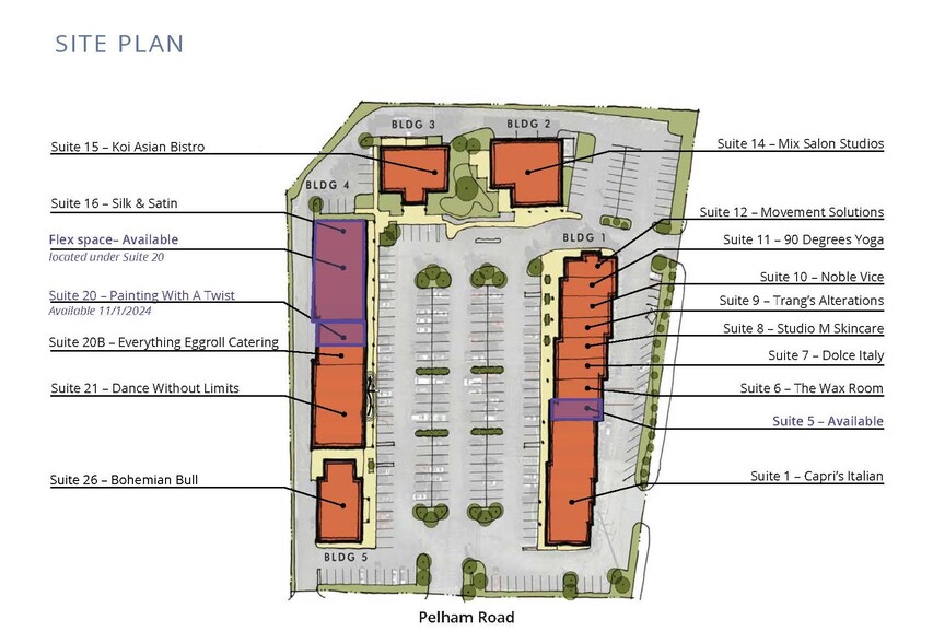 115-1-115-26 Pelham Rd, Greenville, SC à louer - Plan de site – Image 2 sur 12