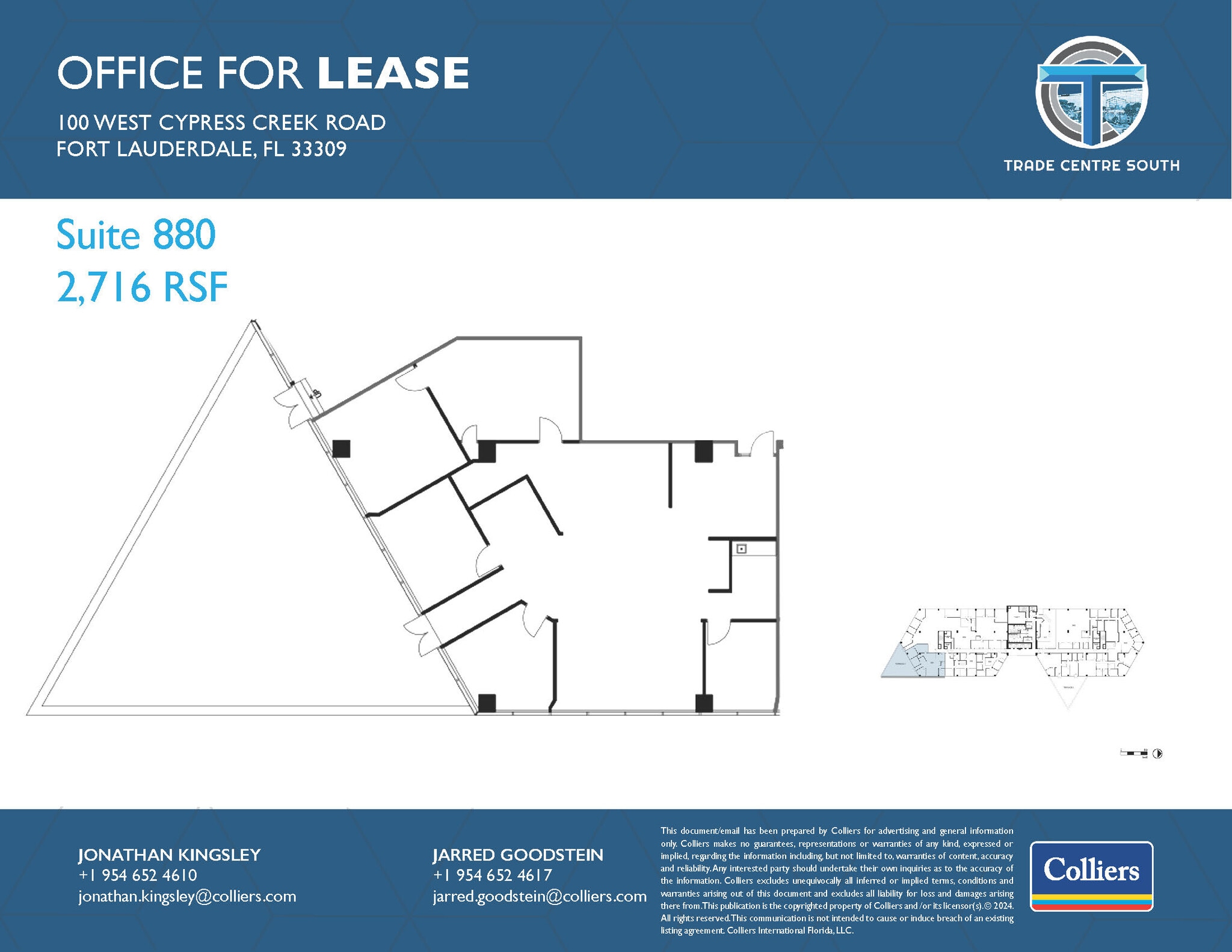 100 W Cypress Creek Rd, Fort Lauderdale, FL à louer Plan d’étage– Image 1 sur 1