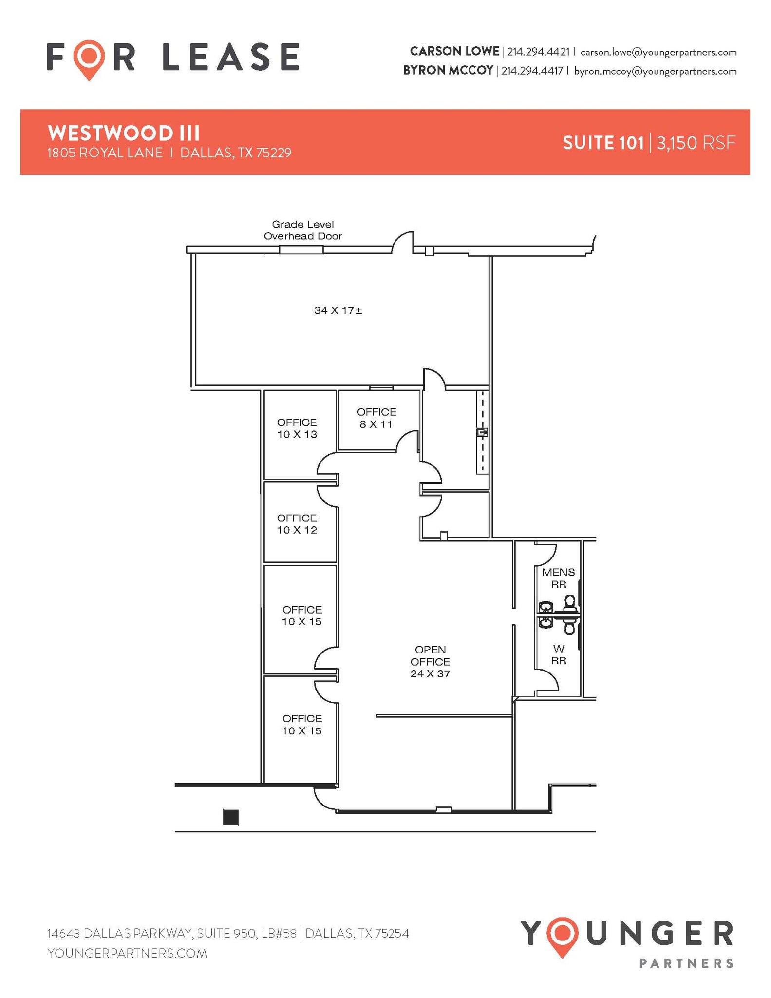 1805 Royal Ln, Dallas, TX à louer Plan d’étage– Image 1 sur 2