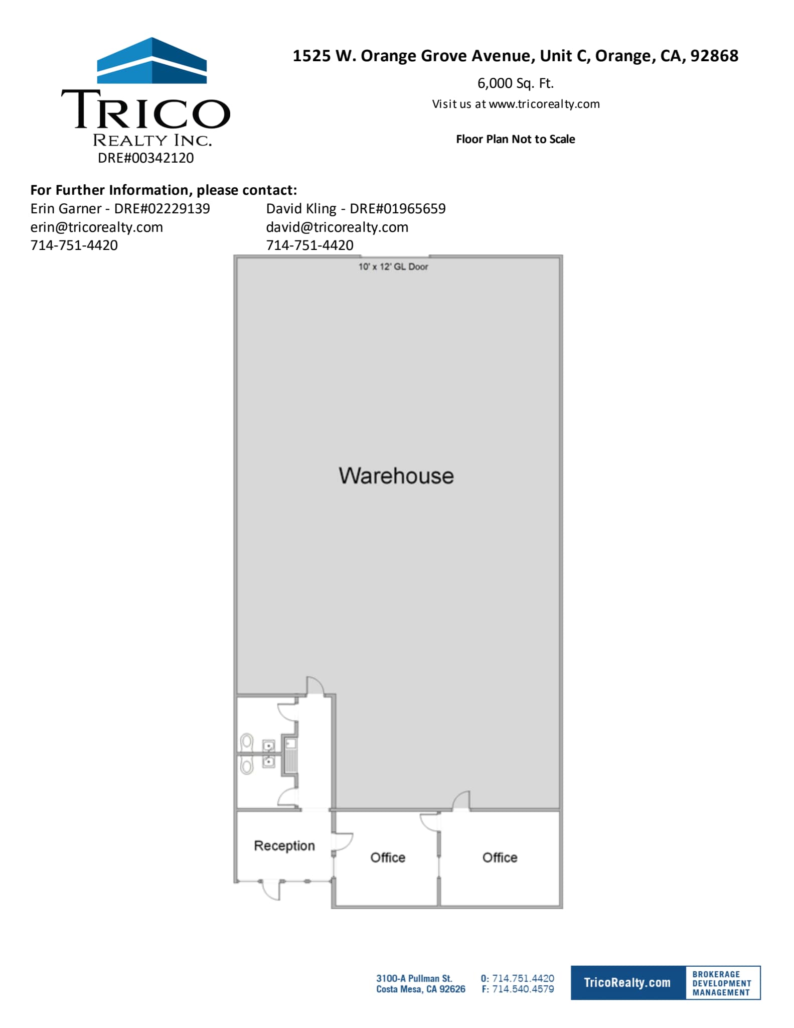 1525 W Orange Grove Ave, Orange, CA à louer Plan d’étage– Image 1 sur 1