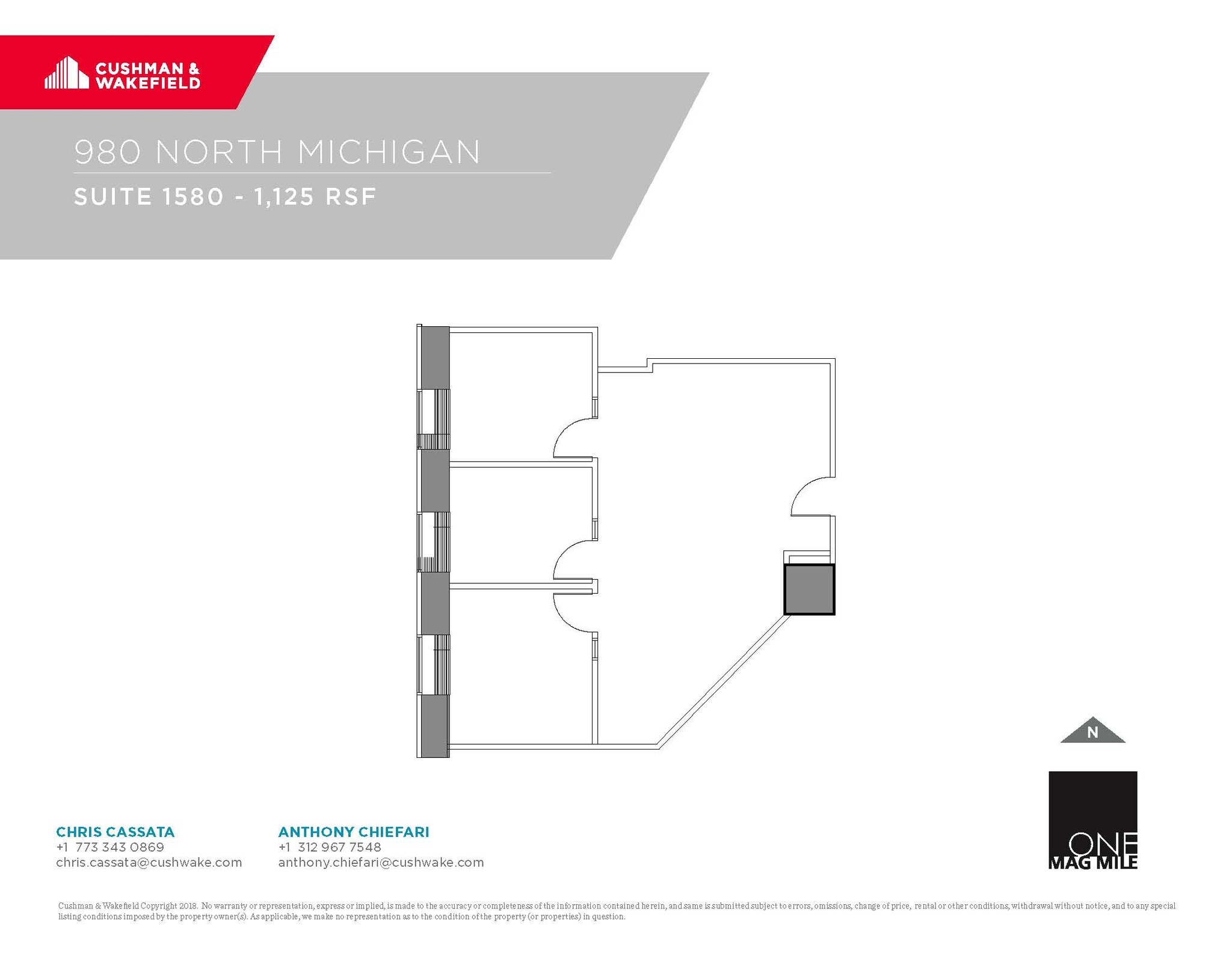 980 N Michigan Ave, Chicago, IL à louer Plan d’étage– Image 1 sur 1