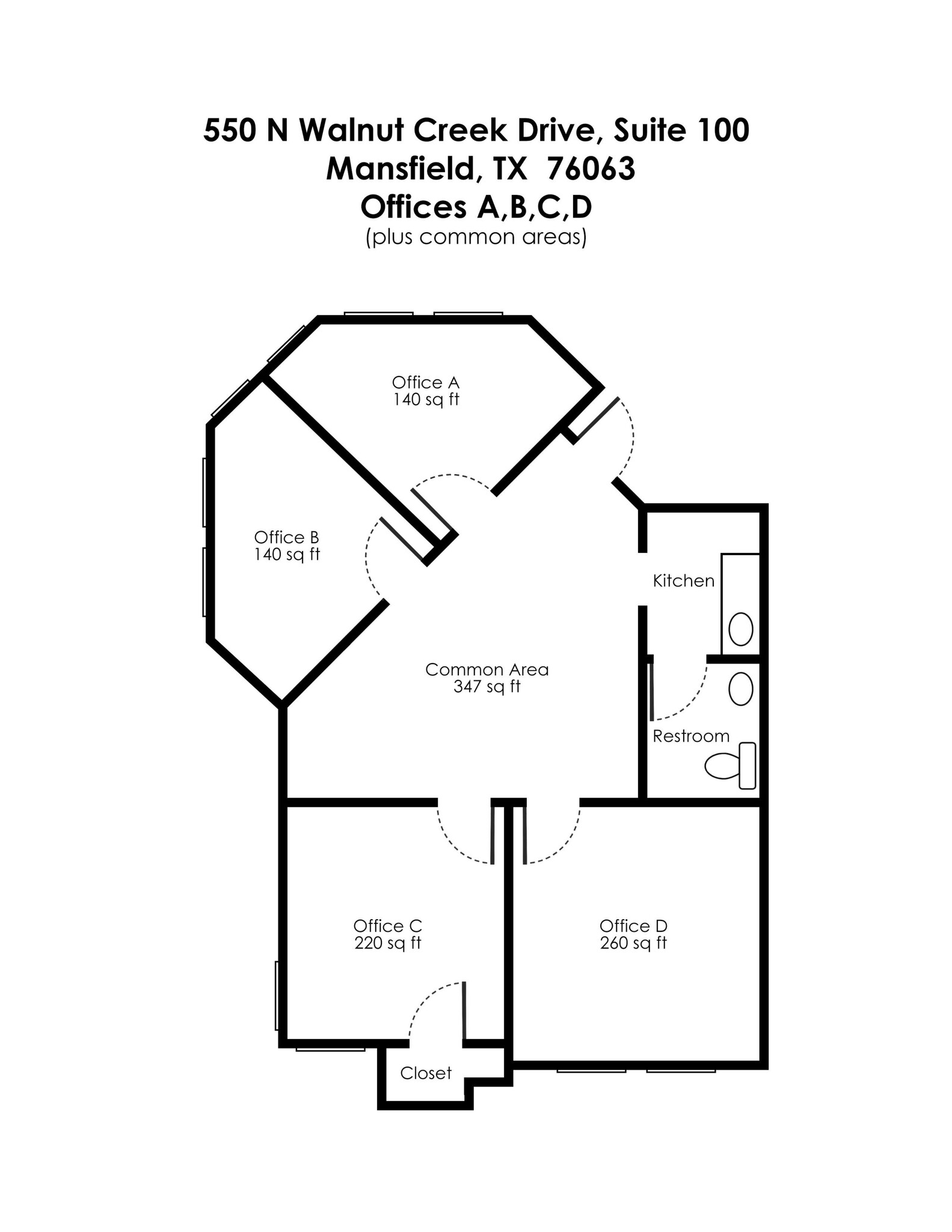 550 N Walnut Creek Dr, Mansfield, TX à louer Plan de site– Image 1 sur 17
