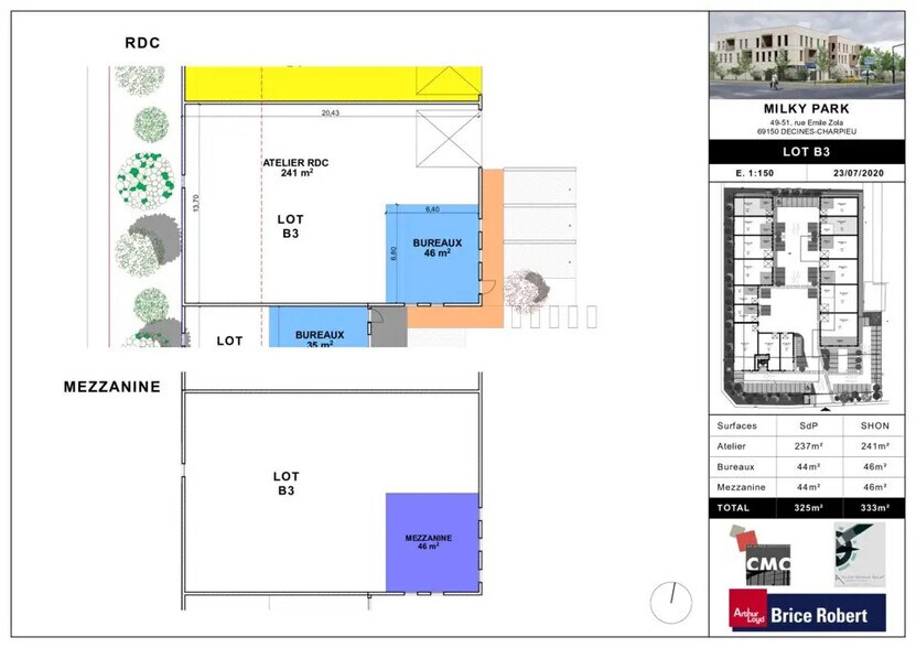 Bureau dans Décines-Charpieu à louer - Plan d’étage – Image 2 sur 3