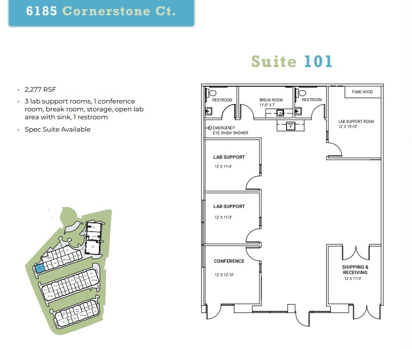 6185 Cornerstone Ct E, San Diego, CA à louer Plan d’étage– Image 1 sur 1