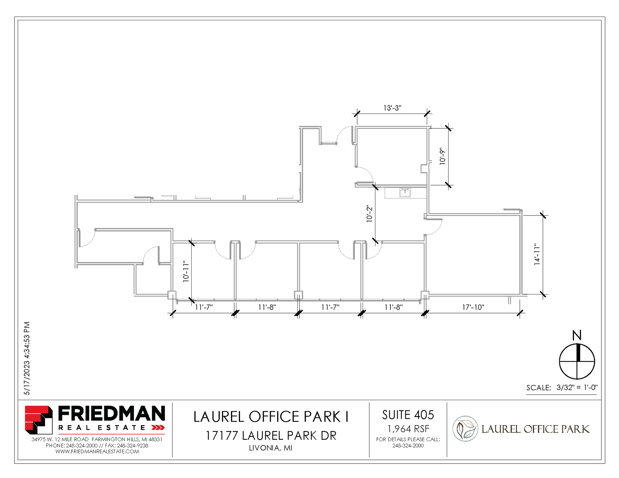 17177 N Laurel Park Dr, Livonia, MI à louer Plan d’étage– Image 1 sur 2