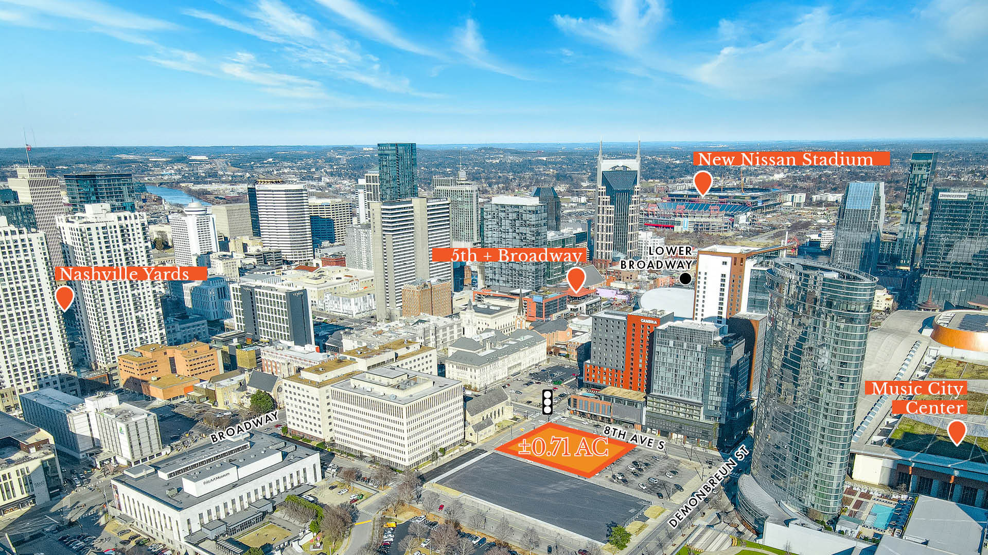 121 & 125 8th Avenue South, Nashville, TN à vendre Aérien– Image 1 sur 3