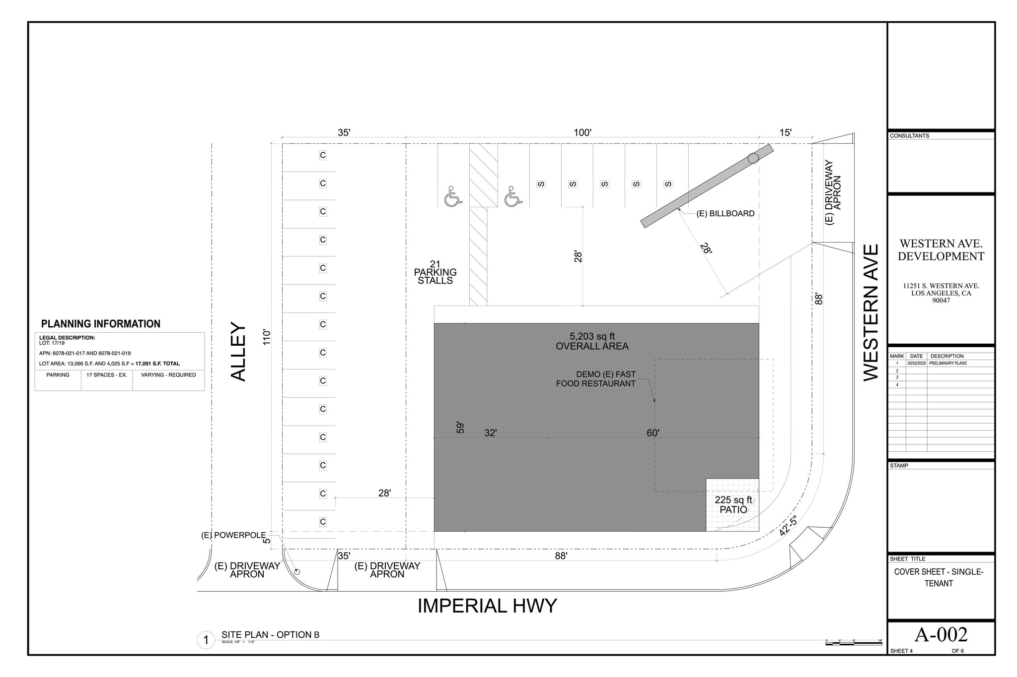 11251 S Western Ave, Los Angeles, CA à louer Plan de site– Image 1 sur 2