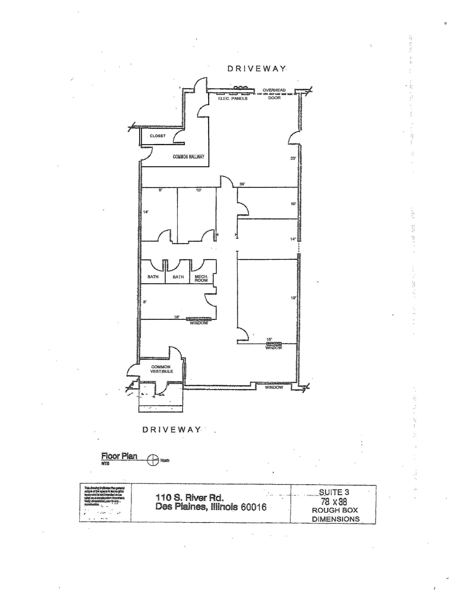 110 S River Rd, Des Plaines, IL à louer Plan d’étage– Image 1 sur 1