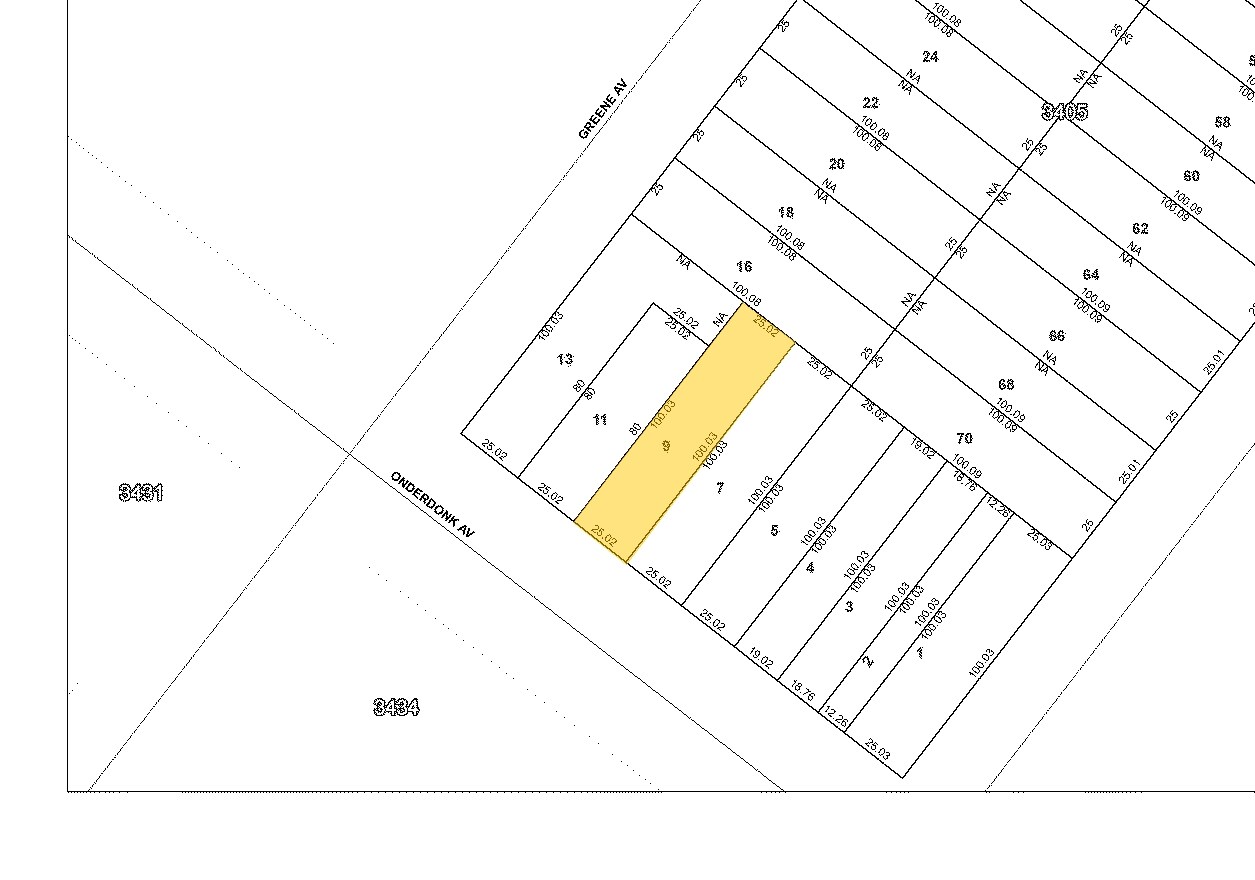 505 Onderdonk Ave, Ridgewood, NY à vendre Plan cadastral– Image 1 sur 2