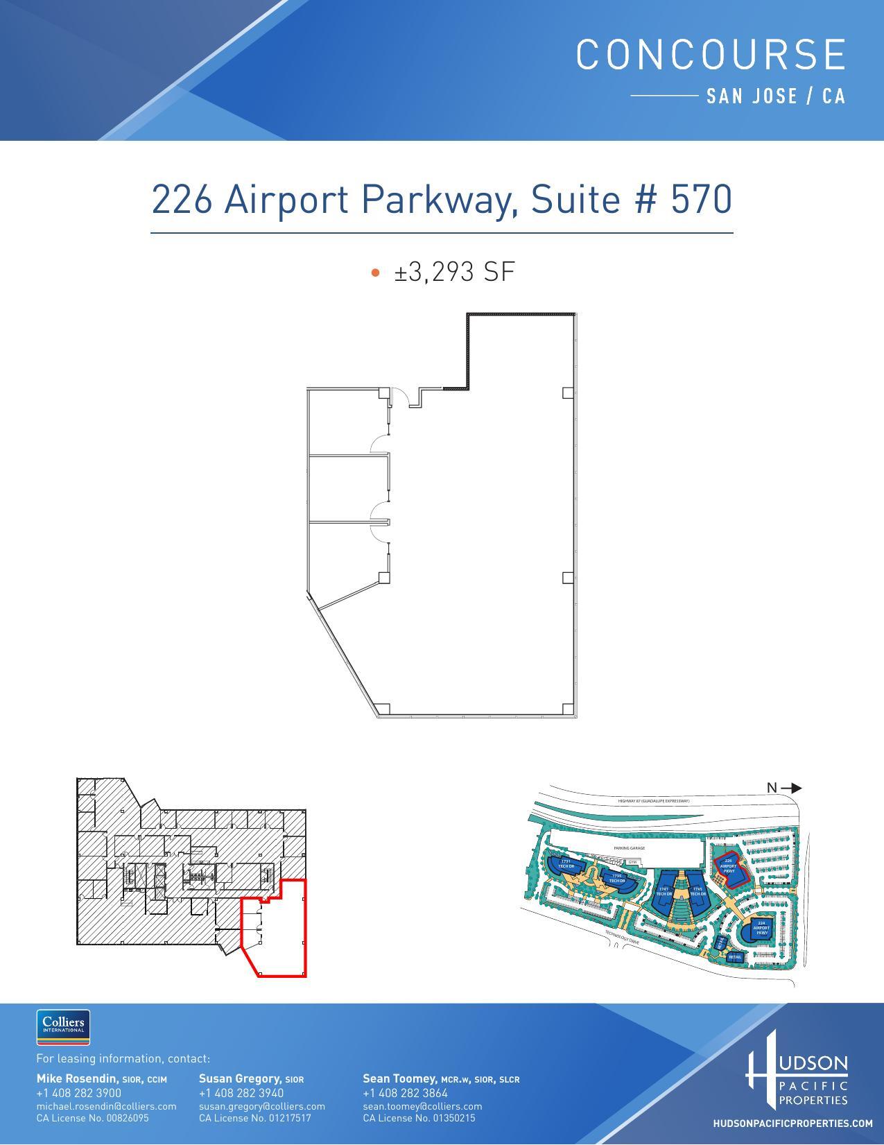 224 Airport Pkwy, San Jose, CA à louer Plan d’étage– Image 1 sur 1