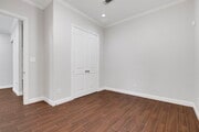 This office comes equipped with a large closet.