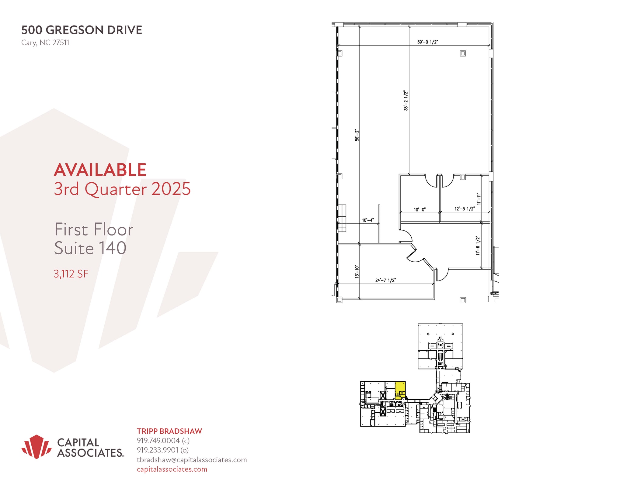 500 Gregson Dr, Cary, NC à louer Plan d’étage– Image 1 sur 1