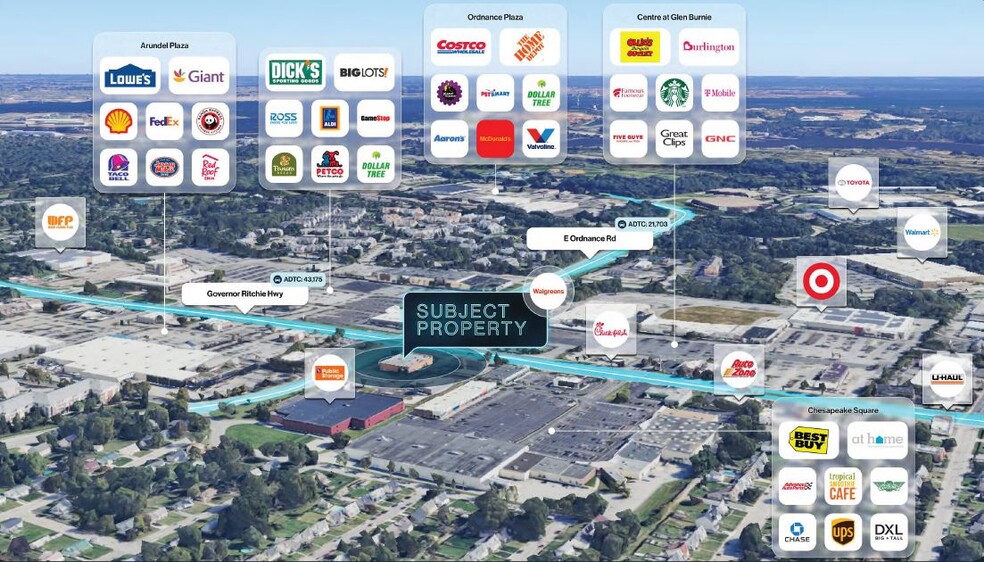 6700 Ritchie Hwy, Glen Burnie, MD à vendre - Aérien – Image 2 sur 2
