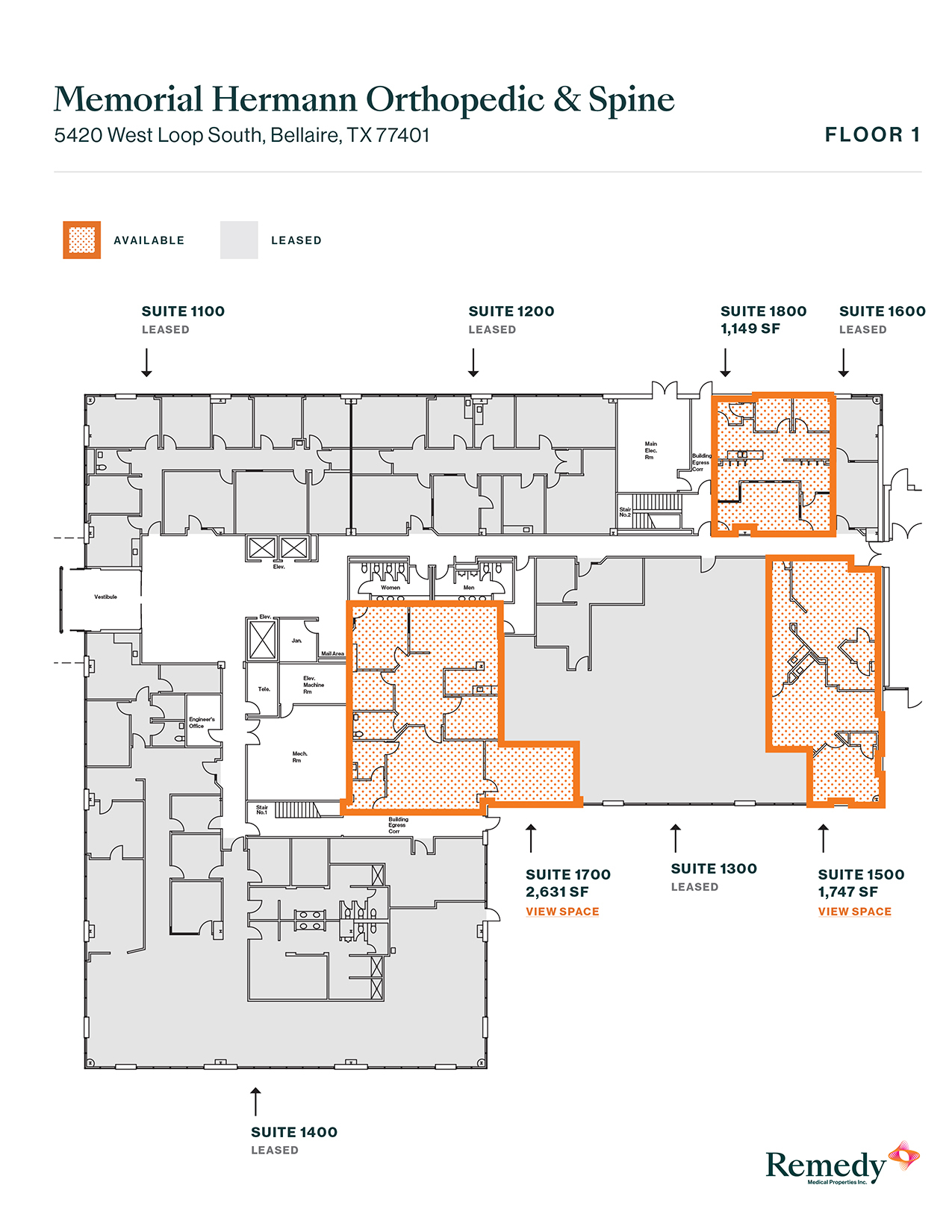 5420 West Loop S, Bellaire, TX à louer Plan d’étage– Image 1 sur 1