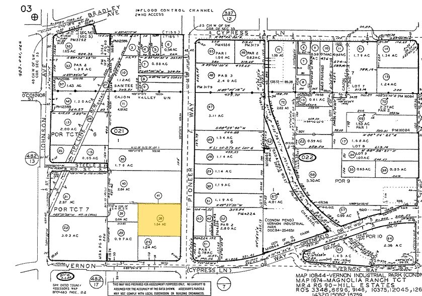 1286 Pioneer Way, El Cajon, CA à louer - Plan cadastral – Image 3 sur 4