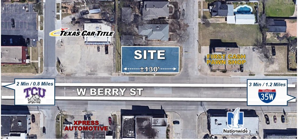 1500 W Berry St, Fort Worth, TX à vendre - Aérien – Image 2 sur 2