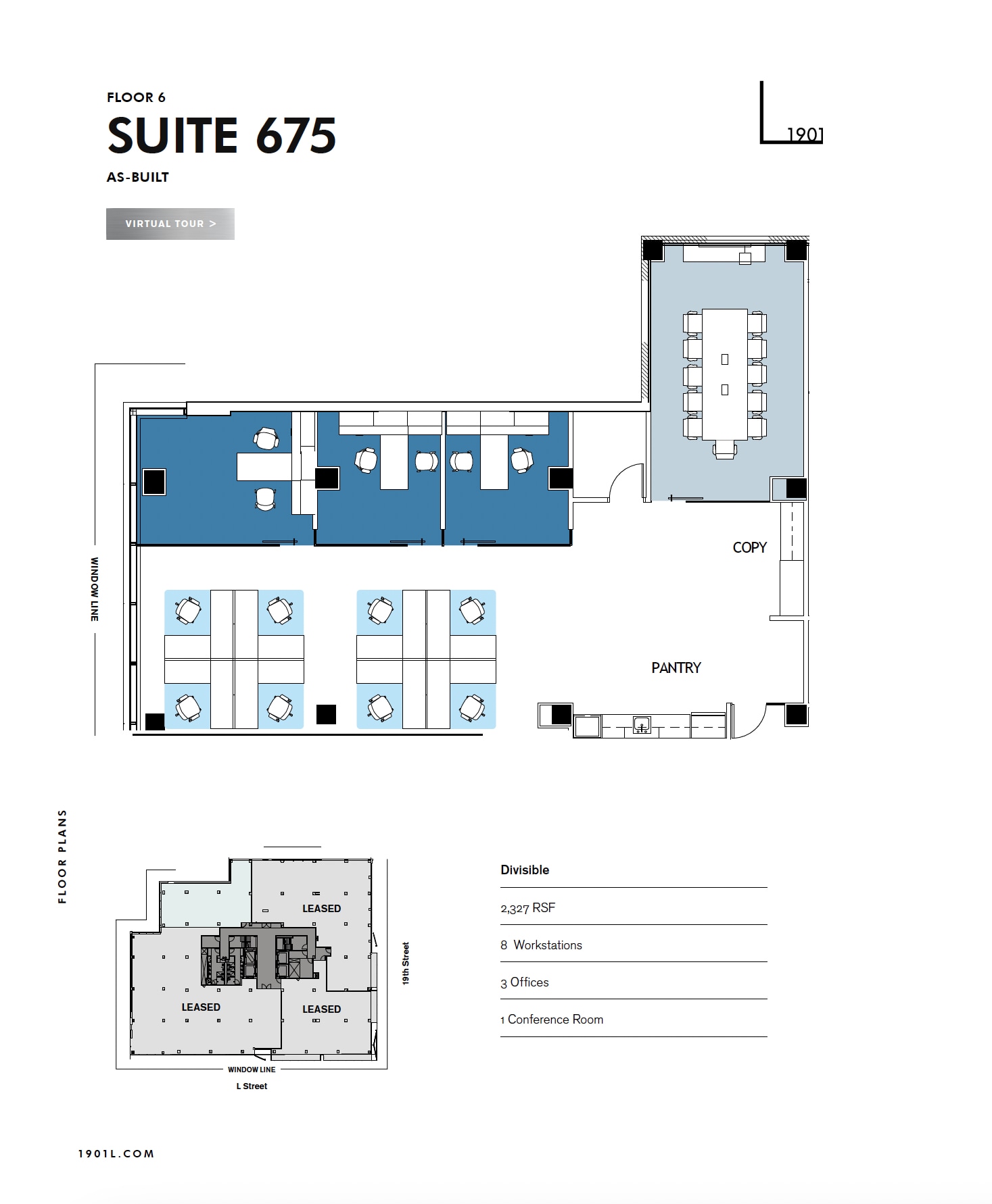 1901 L St NW, Washington, DC à louer Plan d’étage– Image 1 sur 1