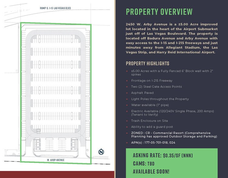 2450 W. Arby Avenue, Las Vegas, NV à louer - Plan de site – Image 2 sur 4