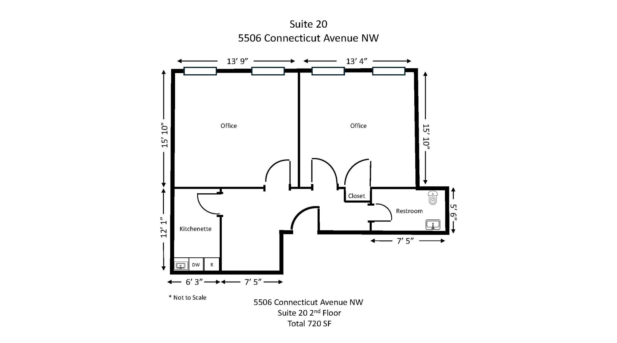 5500-5506 Connecticut Ave NW, Washington, DC à louer Plan d’étage– Image 1 sur 1