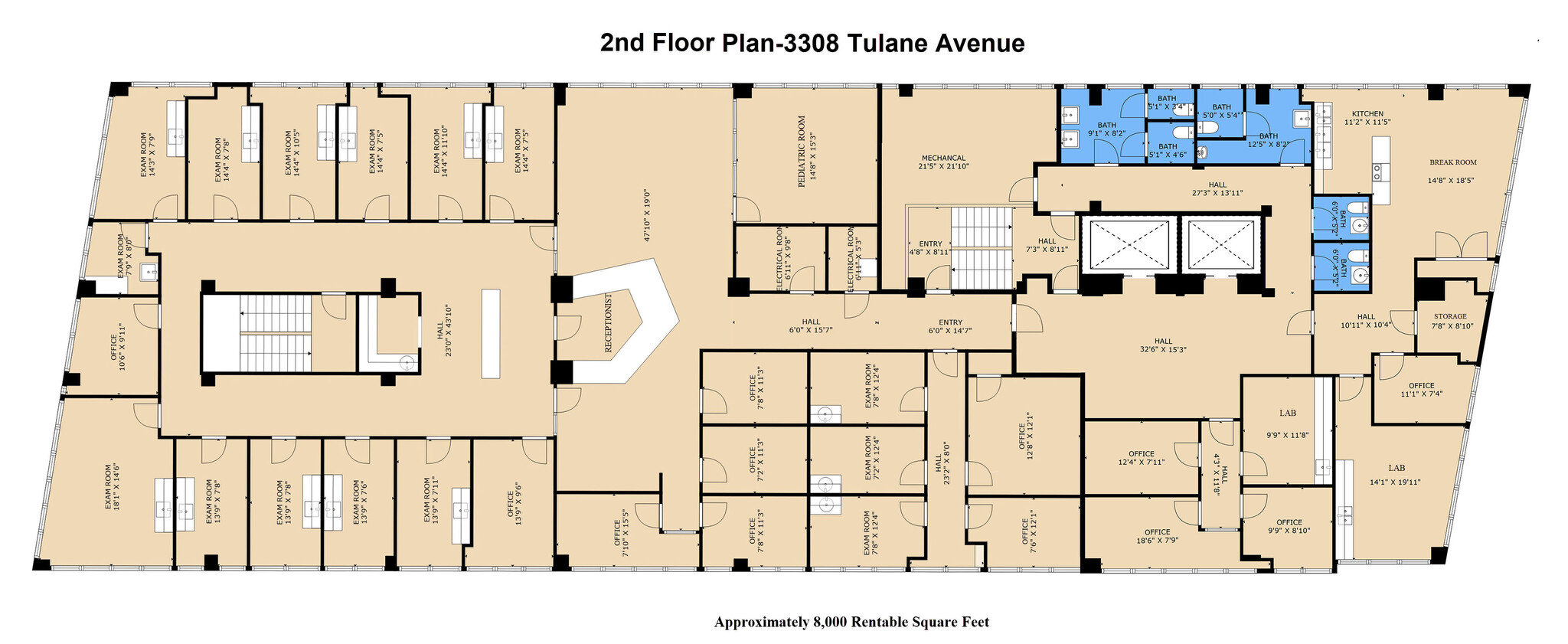 3308 Tulane Ave, New Orleans, LA à louer Plan d’étage– Image 1 sur 1