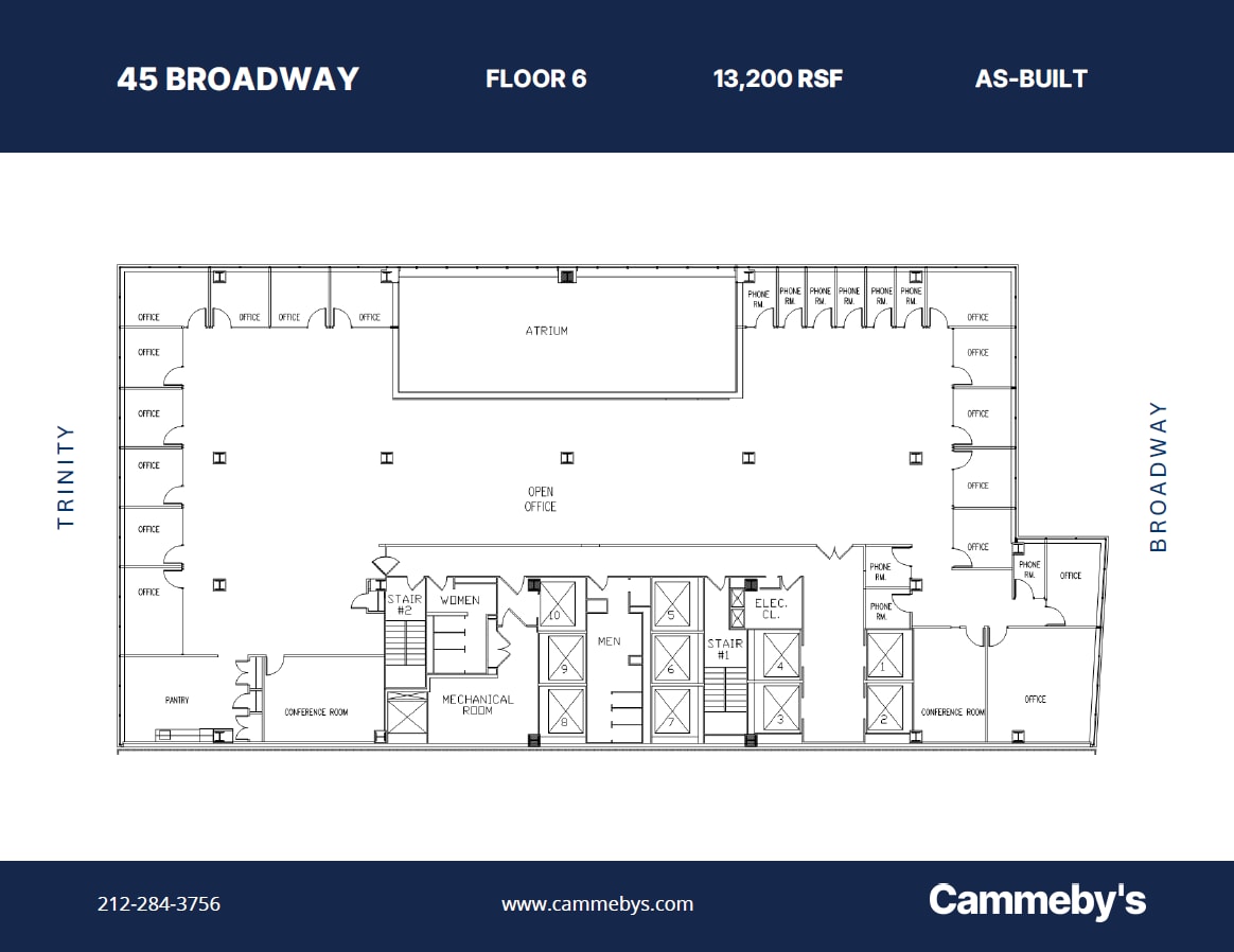 45 Broadway, New York, NY à louer Plan d’étage– Image 1 sur 1