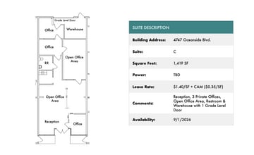 1818 Peacock Blvd, Oceanside, CA à louer Plan d’étage– Image 1 sur 1
