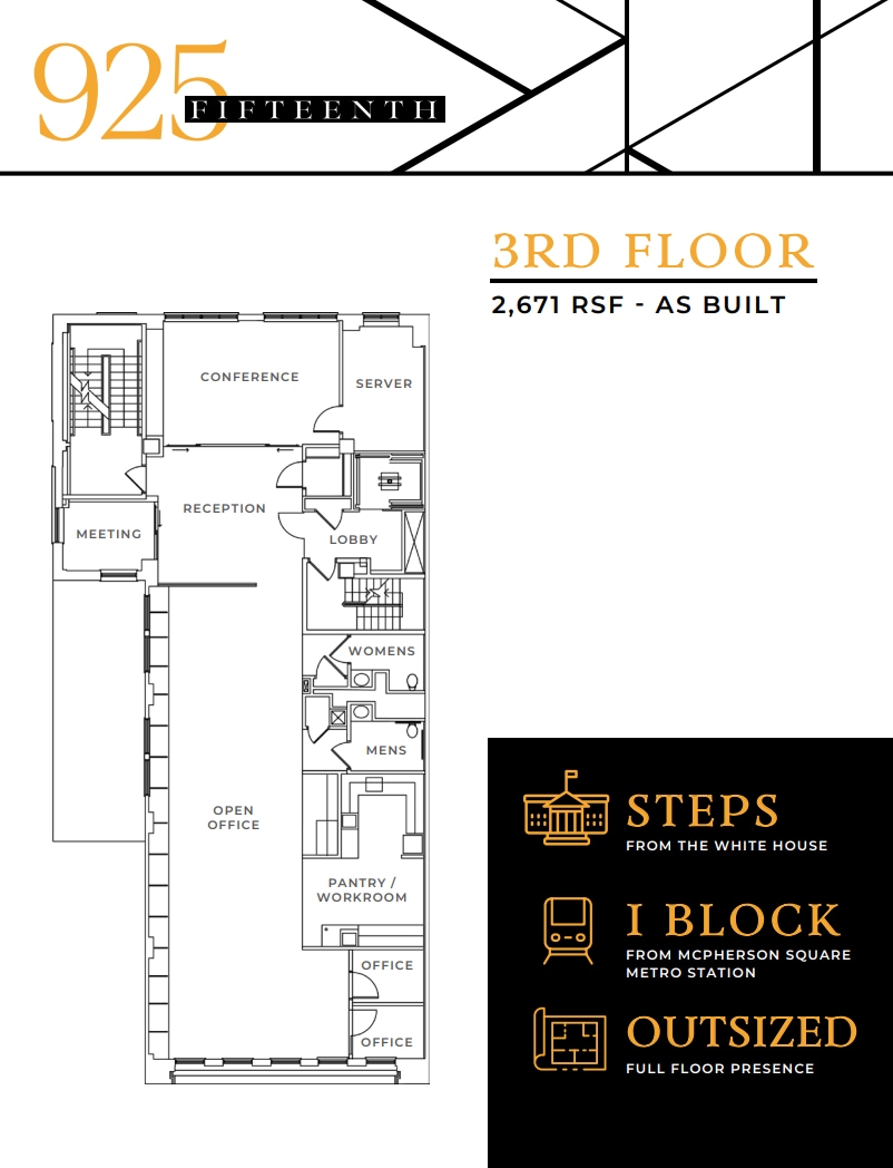 925 15th St NW, Washington, DC à louer Plan d’étage– Image 1 sur 1