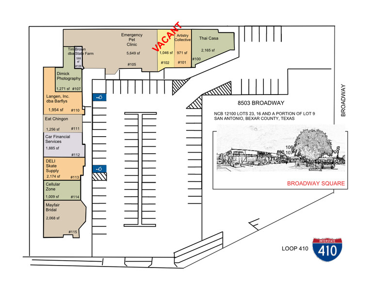 8503 Broadway St, San Antonio, TX à louer - Plan de site – Image 2 sur 3