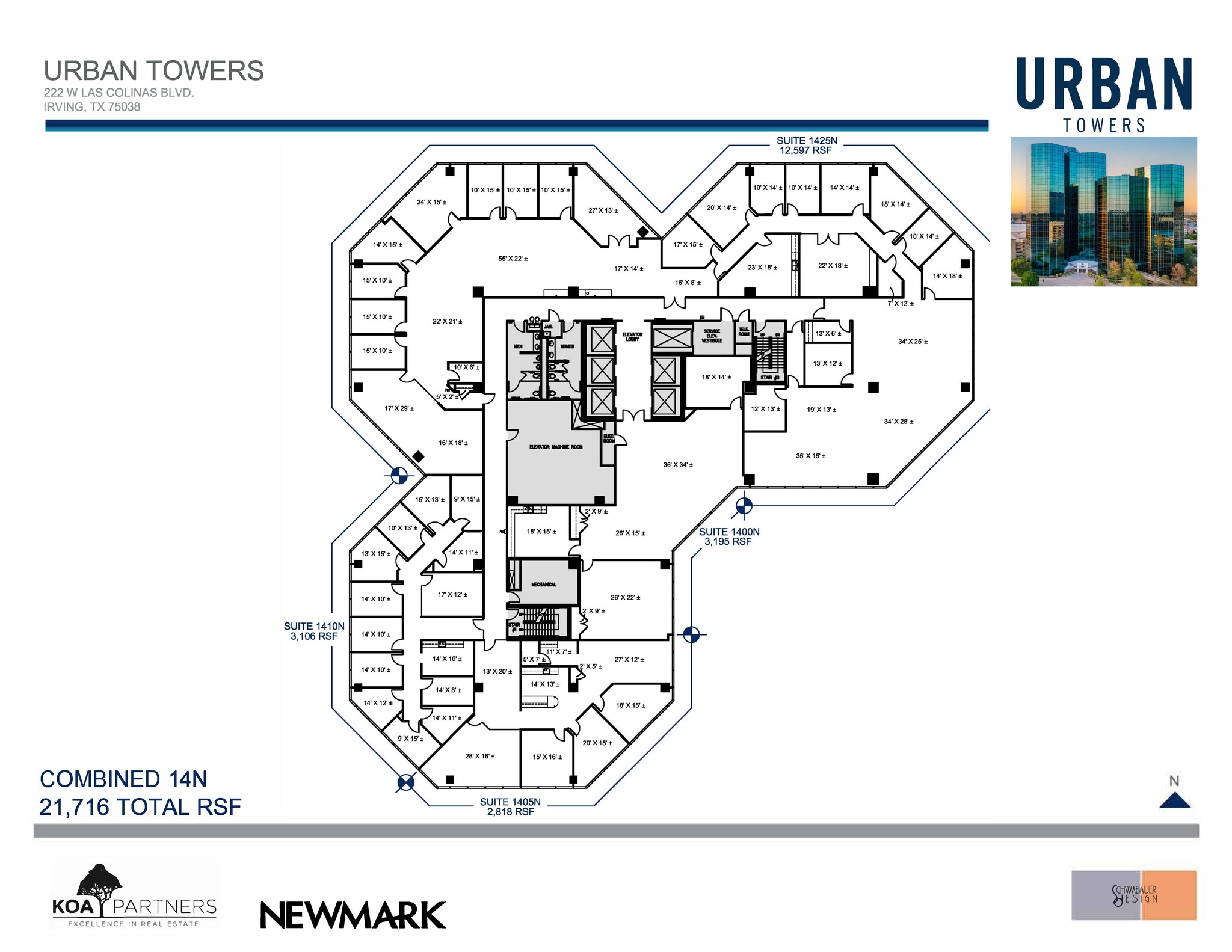 222 W Las Colinas Blvd, Irving, TX à louer Plan d’étage– Image 1 sur 2