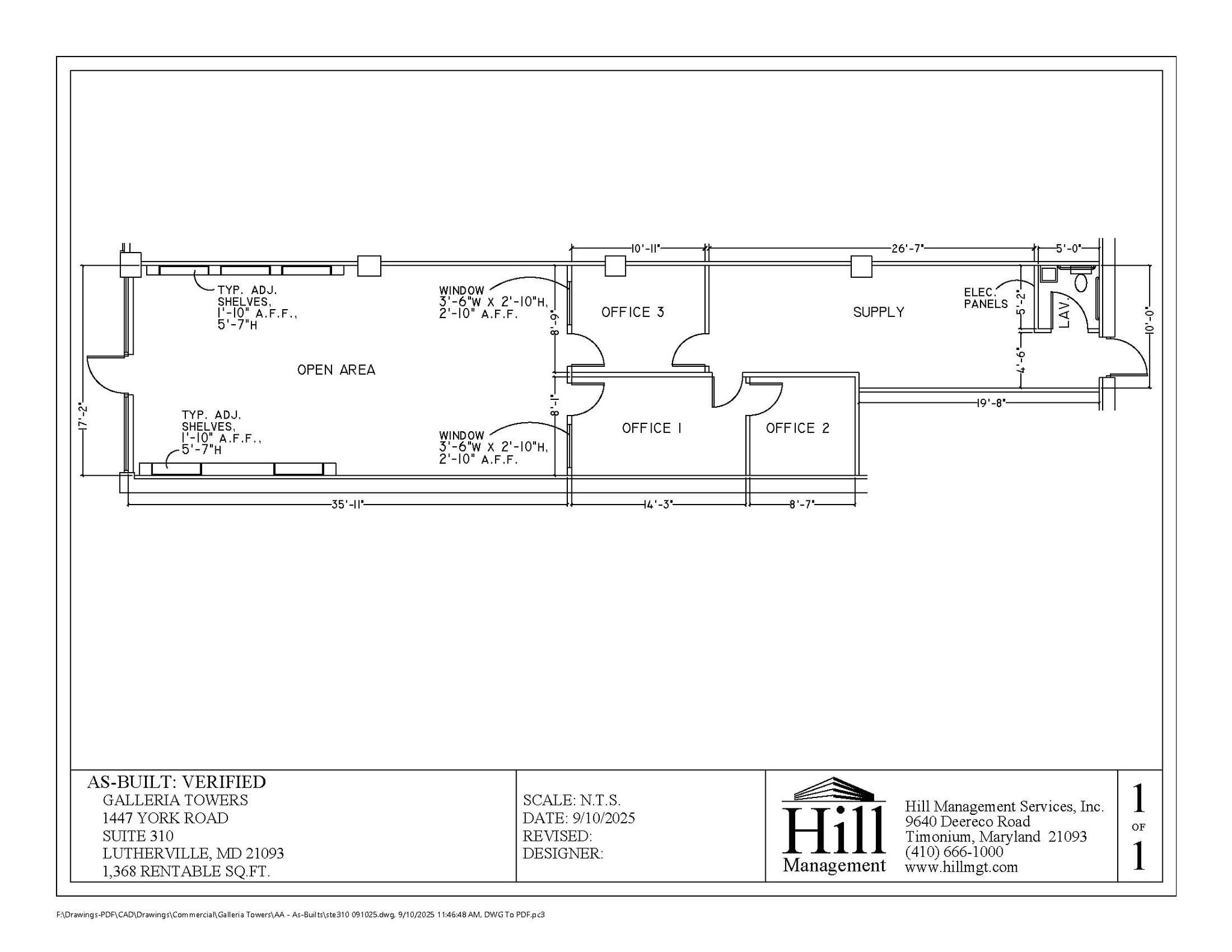 1447 York Rd, Lutherville, MD à louer Plan d’étage– Image 1 sur 1