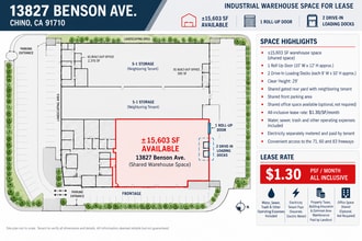 13827 Benson Ave, Chino, CA à louer Plan d’étage– Image 1 sur 7