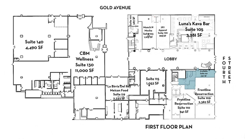 400 Gold Ave SW, Albuquerque, NM à louer - Plan d’étage – Image 3 sur 15
