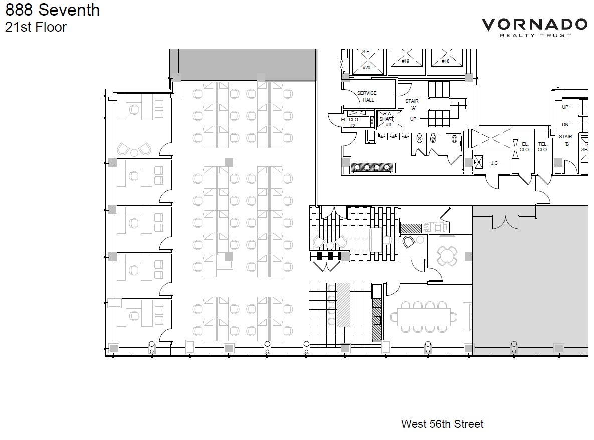 888 7th Ave, New York, NY à louer Plan d’étage– Image 1 sur 1