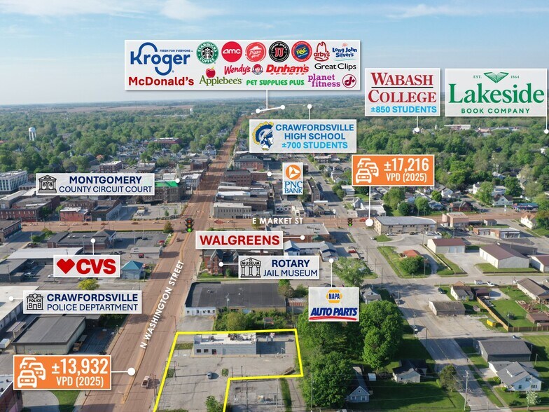 309 N Washington St, Crawfordsville, IN à vendre - Photo de l’immeuble – Image 1 sur 10