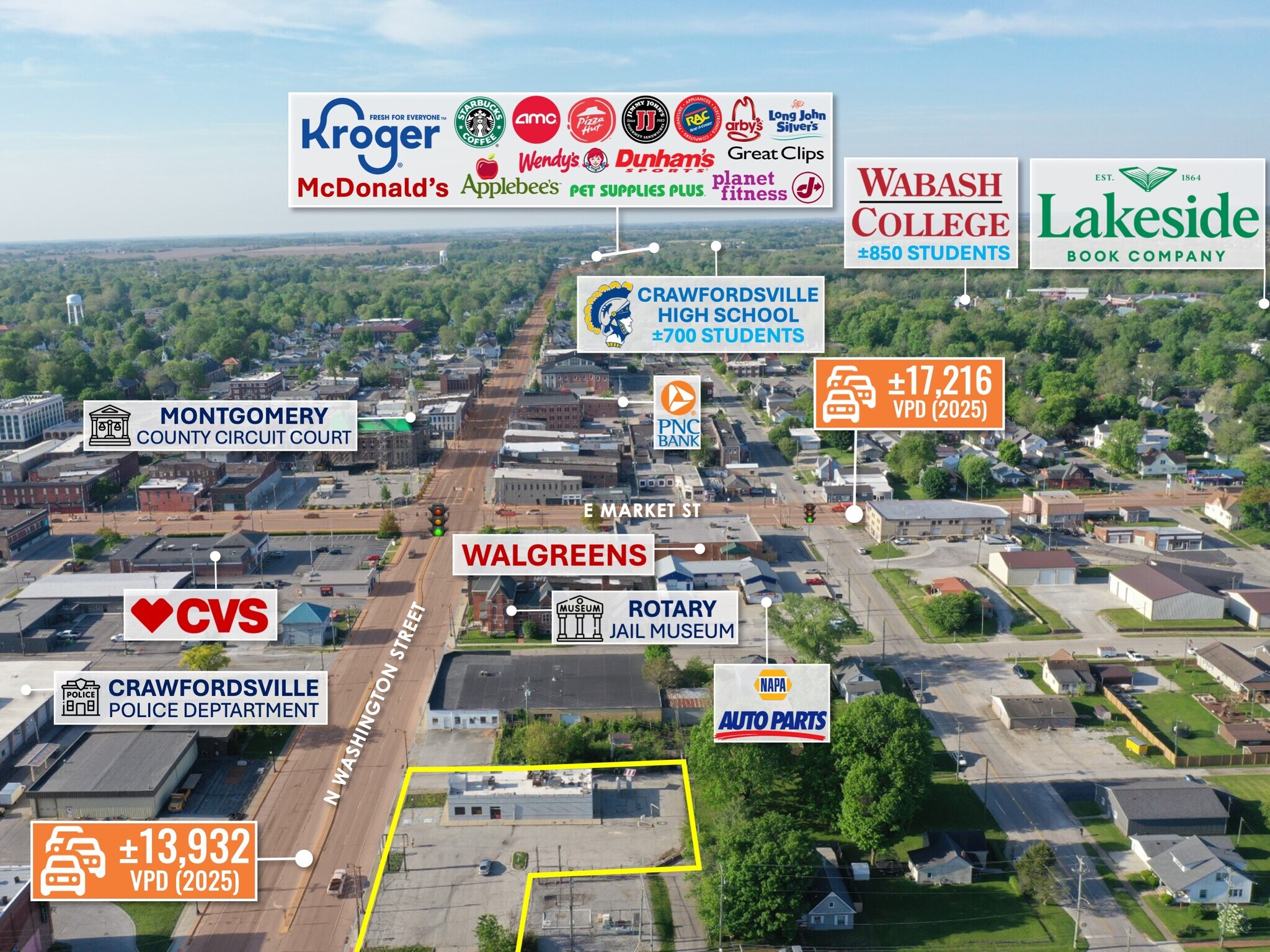 309 N Washington St, Crawfordsville, IN à vendre Photo de l’immeuble– Image 1 sur 11