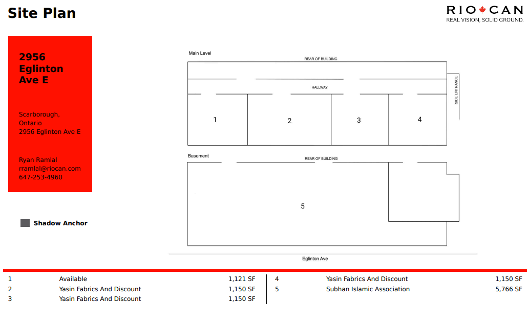 2956 Eglinton Ave E, Toronto, ON à louer Plan de site– Image 1 sur 1